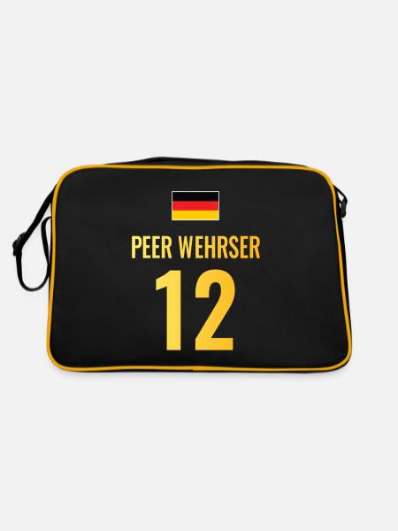 Fußball Sauf Trikot Deutschland Mallorca Gruppen - Retro Tasche - Schwarz/Gold - Hinten