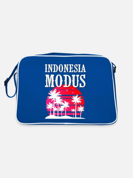 Mode Indonésie - Sac Retro - bleu/blanc - Dos