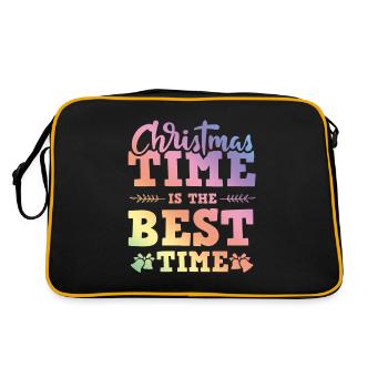 Christmas Time - Retro Tasche - Schwarz/Gold - Hinten