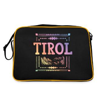 Tirol Österreich - Retro Tasche - Schwarz/Gold - Hinten