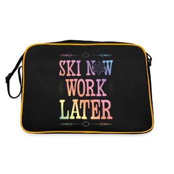 Ski now work later - Retro Bag - black/gold - Back