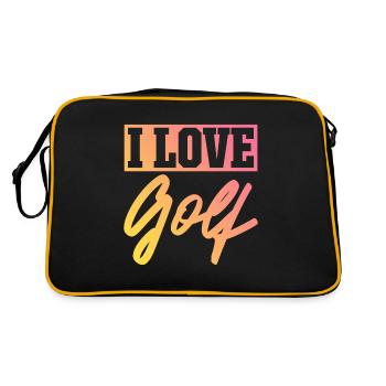 Ich liebe Golf - Retro Tasche - Schwarz/Gold - Hinten
