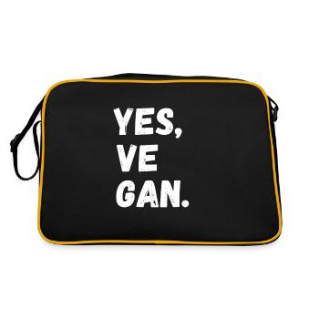 Yes We Can Veganer Vegan Tierfreund Tierschutz - Retro Tasche - Schwarz/Gold - Hinten
