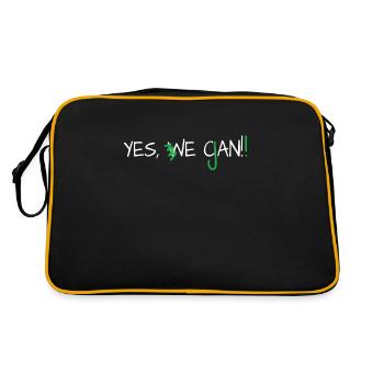 Yes We Can Veganer Vegan Tierfreund Tierschutz - Retro Tasche - Schwarz/Gold - Hinten