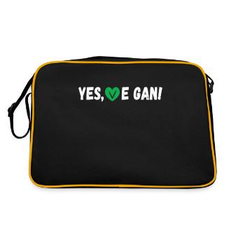 Yes We Can Veganer Vegan Tierfreund Tierschutz - Retro Tasche - Schwarz/Gold - Hinten