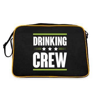 Drinking Crew - Retro Tasche - Schwarz/Gold - Hinten
