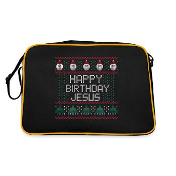 Happy Birthday Jesus Ugly Christmas - Sac Retro - noir/or - Dos