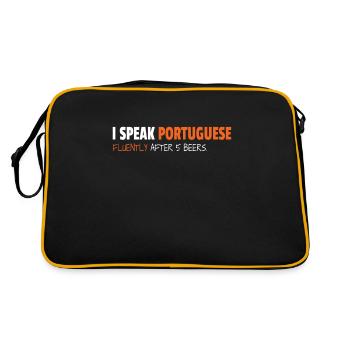 I Speak Portuguese Fluently After 5 Beers - Sac Retro - noir/or - Dos