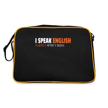 I Speak English Fluently After 5 Beers - Sac Retro - noir/or - Dos