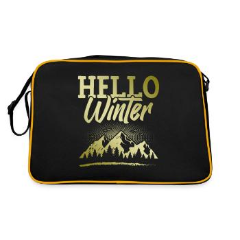 Hello Spruch Winter - Retro Tasche - Schwarz/Gold - Hinten