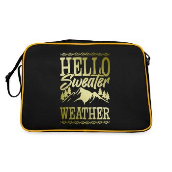 Hello Sweater Weather - Retro Tasche - Schwarz/Gold - Hinten
