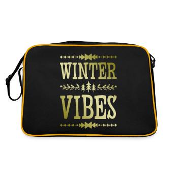 Winter Vibes - Retro Tasche - Schwarz/Gold - Hinten