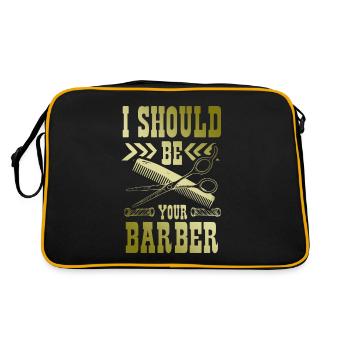 Coiffeur de barbier - Sac Retro - noir/or - Dos