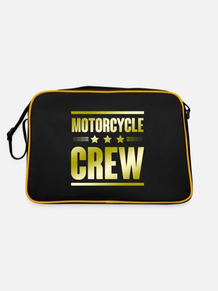 Motorcycle Crew - Retro Tasche - Schwarz/Gold - Hinten