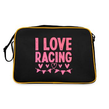 Ich liebe Rennen - Retro Tasche - Schwarz/Gold - Hinten