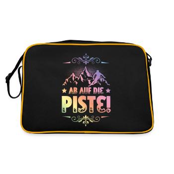 ab auf die piste - Retro Tasche - Schwarz/Gold - Hinten