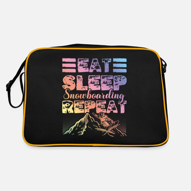 Manger Dormir Snowboard Répéter Sac Retro