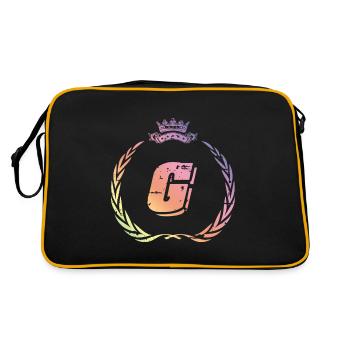 G letter wreath - Retro Bag - black/gold - Back