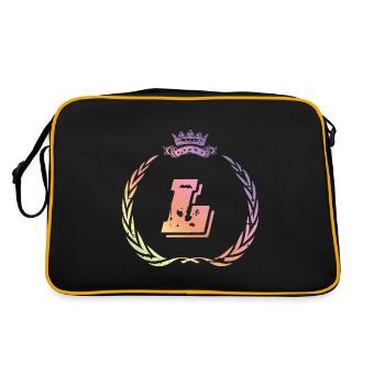 L Letter wreath - Retro Bag - black/gold - Back