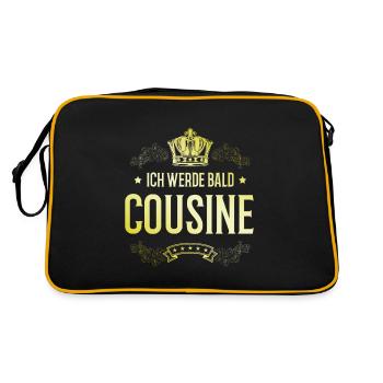 Ich werde Bald Cousine - Retro Tasche - Schwarz/Gold - Hinten