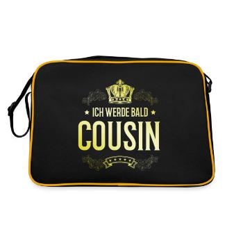 Ich werde Bald Cousin - Retro Tasche - Schwarz/Gold - Hinten