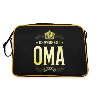 Ich werde Bald Oma - Retro Tasche - Schwarz/Gold - Hinten