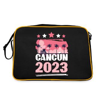 Cancun 2023 - Retro Tasche - Schwarz/Gold - Hinten