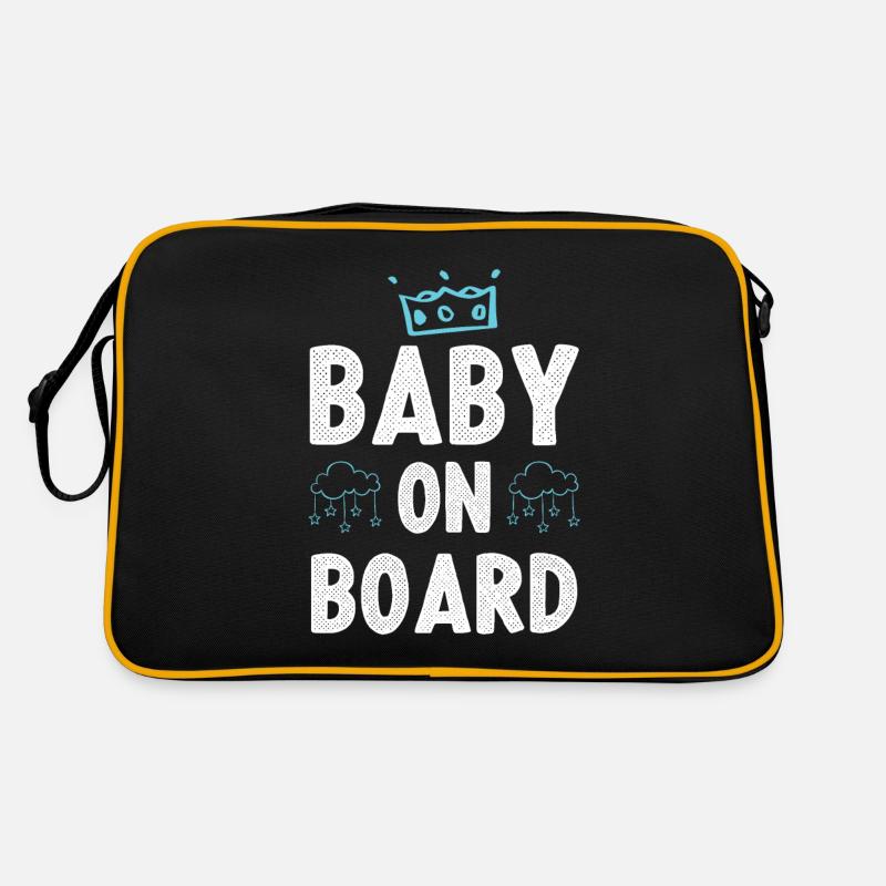 Bébé à bord - Sac Retro - noir/or
