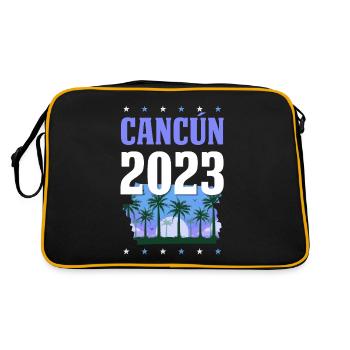 Cancun 2023 - Retro Tasche - Schwarz/Gold - Hinten