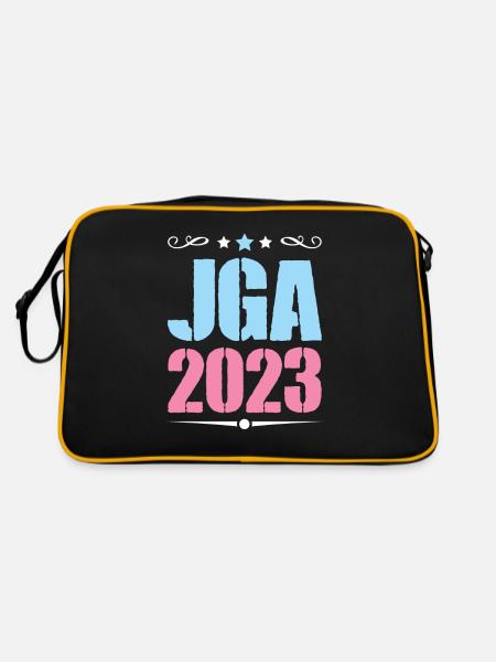Jga 2023 Junggesellenabschied - Retro Tasche - Schwarz/Gold - Hinten