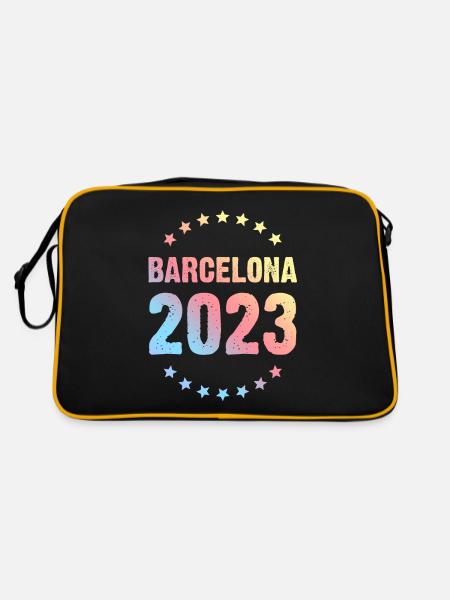 Barcelona 2023 - Retro Tasche - Schwarz/Gold - Hinten