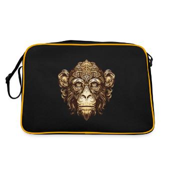 Monkey Portrait - Retro Bag - black/gold - Back