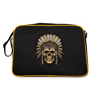 Crâne de chef indien Apache - Sac Retro - noir/or - Dos