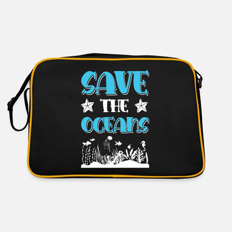 save the ocean Retro Tasche