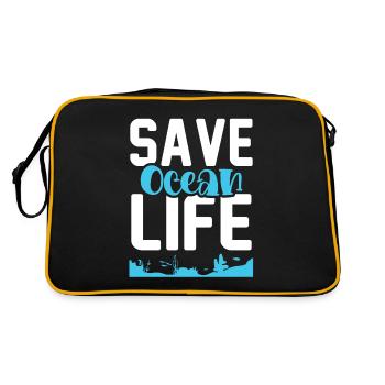 Sauvez la vie océanique - Sac Retro - noir/or - Dos