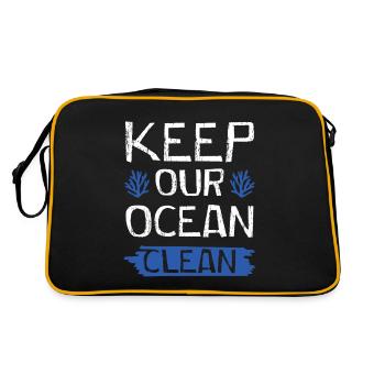 ozean sauber halten - Retro Tasche - Schwarz/Gold - Hinten
