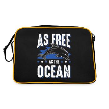 delfine save the ocean - Retro Tasche - Schwarz/Gold - Hinten