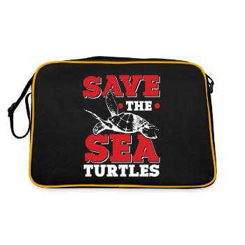 Sauvons la tortue de l’océan - Sac Retro - noir/or - Dos