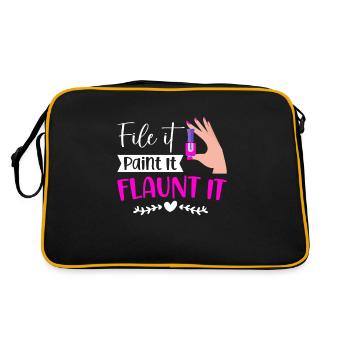 Nail Tech Manucure Technicienne des ongles - Sac Retro - noir/or - Dos