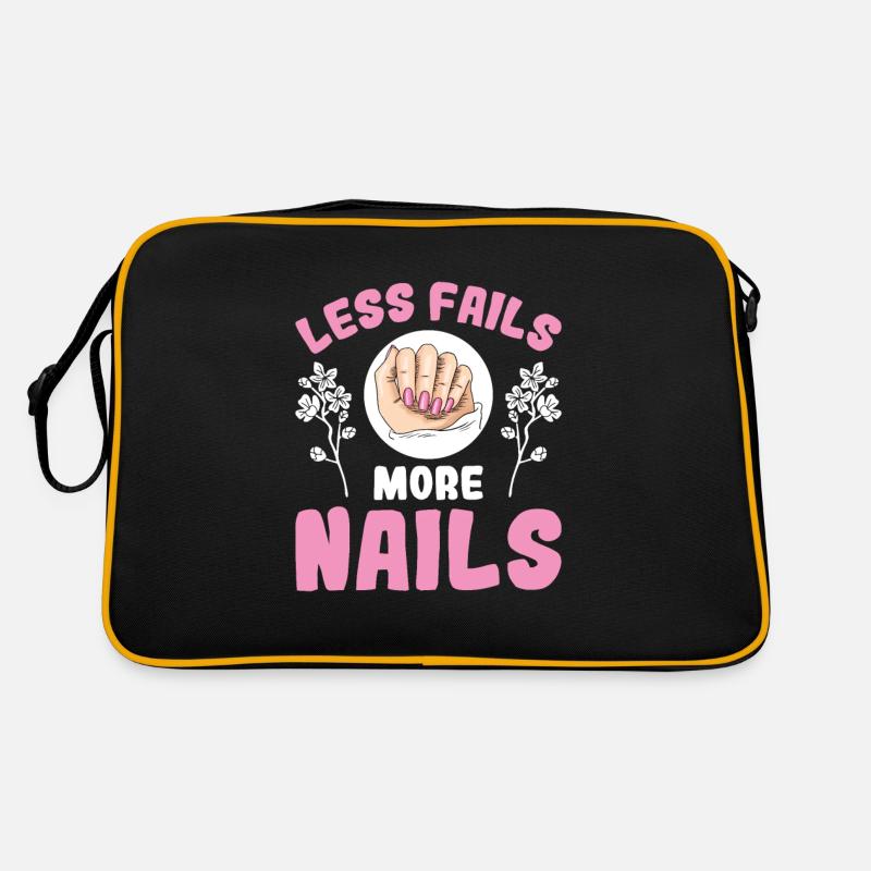 Nail Tech Manucure Technicienne des ongles - Sac Retro - noir/or