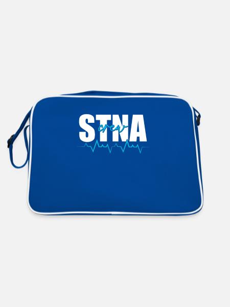 STNA Staatlich geprüfte Pflegeassistentin - Retro Tasche - Blau/Weiß - Hinten
