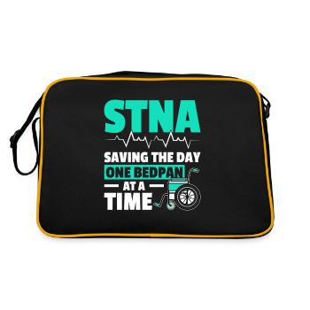 STNA Staatlich geprüfte Pflegeassistentin - Retro Tasche - Schwarz/Gold - Hinten