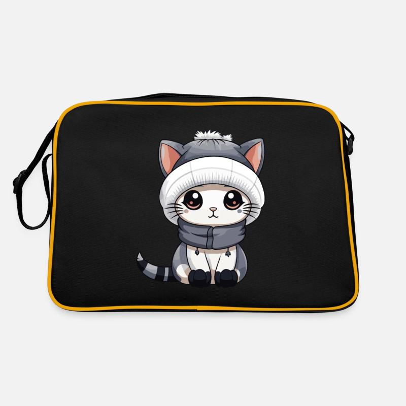 Chat Hiver Bande Dessinée Mignon Sac Retro