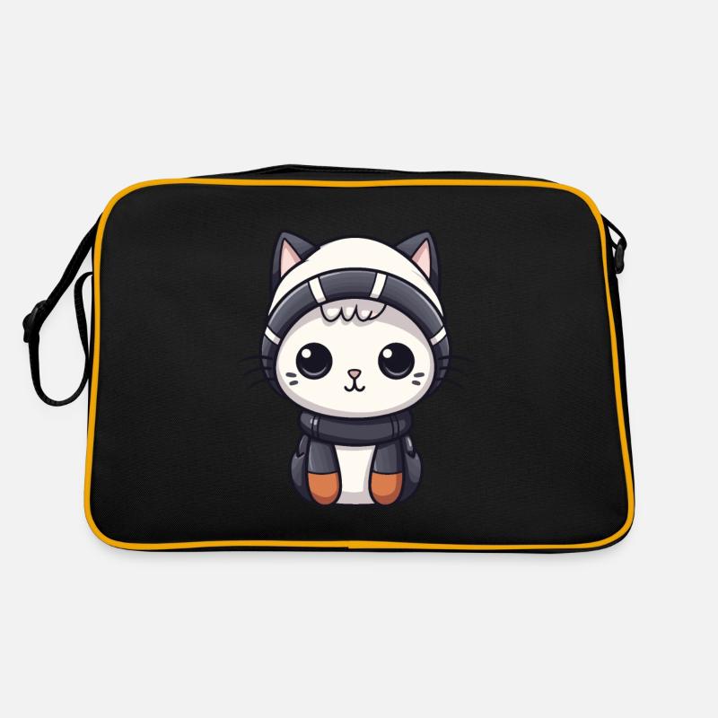 Katze Winter Comic Retro Tasche