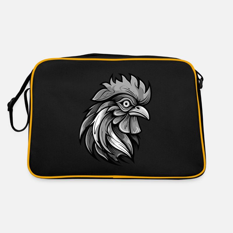 Rooster Head Portrait Animal Retro Bag