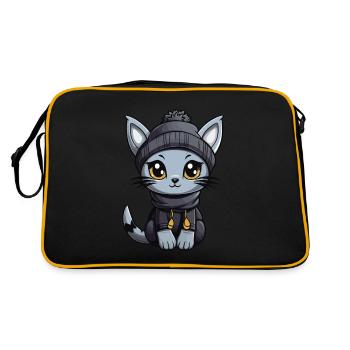 Cat Winter Comic - Retro Bag - black/gold - Back