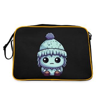 Winter Eskimo Comic Niedlich - Retro Tasche - Schwarz/Gold - Hinten