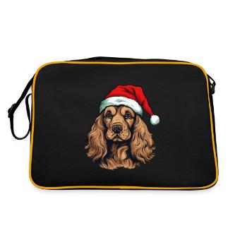 Tête de Noël de chien Cocker Spaniel - Sac Retro - noir/or - Dos