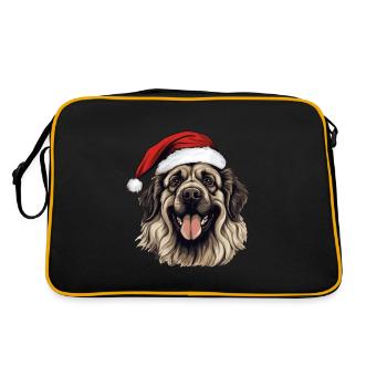 Leonberg Chien Tête de Noël - Sac Retro - noir/or - Dos