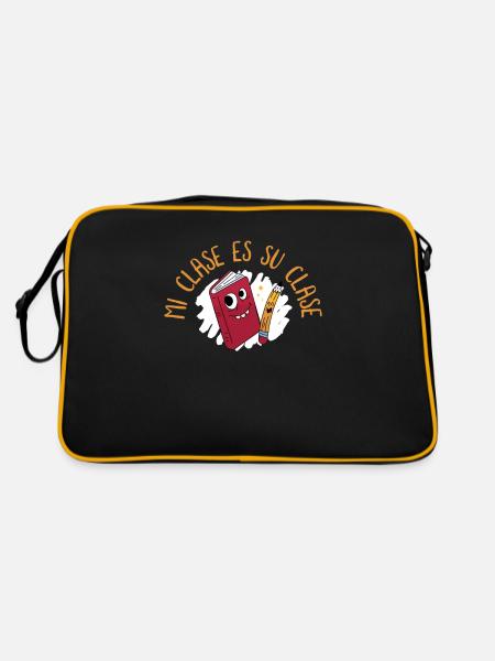 Spanish Teacher Maestra Bilingual Teacher - Retro Bag - black/gold - Back